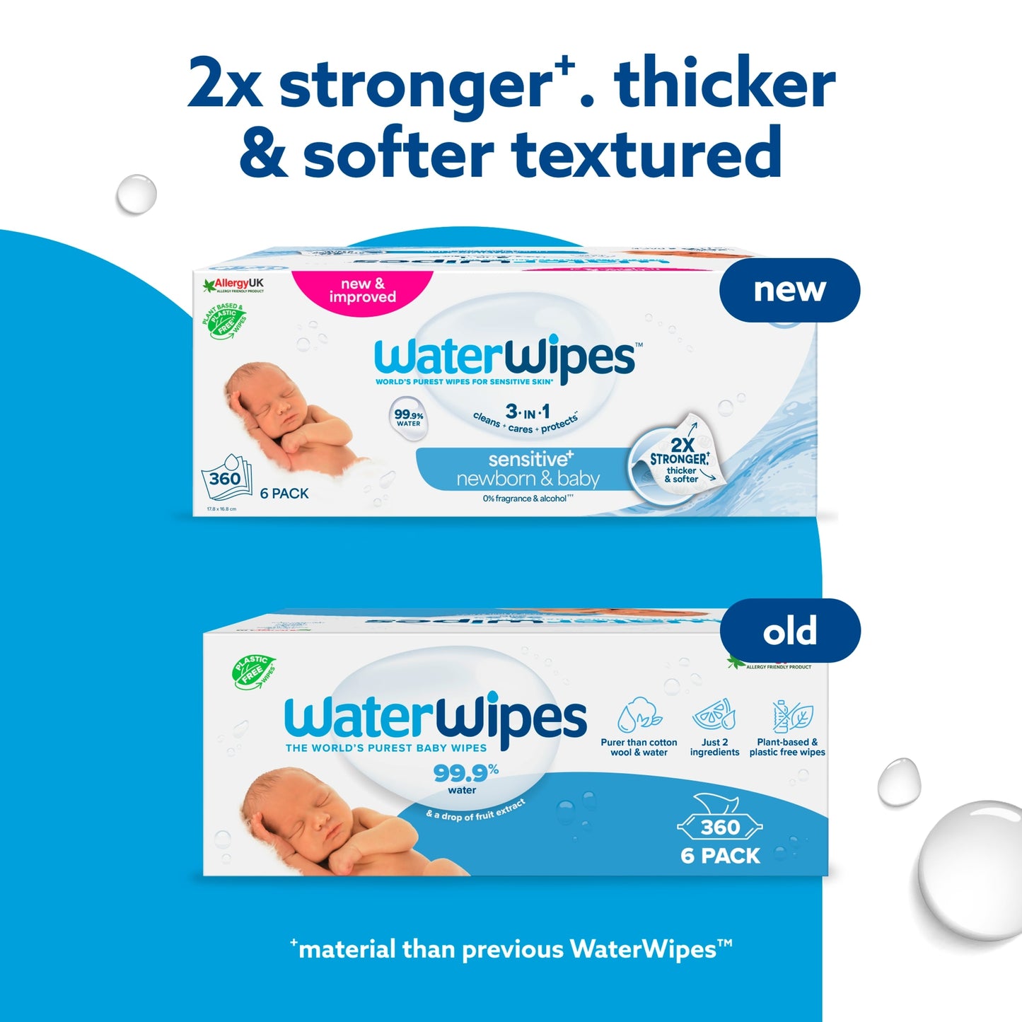 Waterwipes Sensitive Biodegradable Baby Wipes 6X60 Pack — image 2