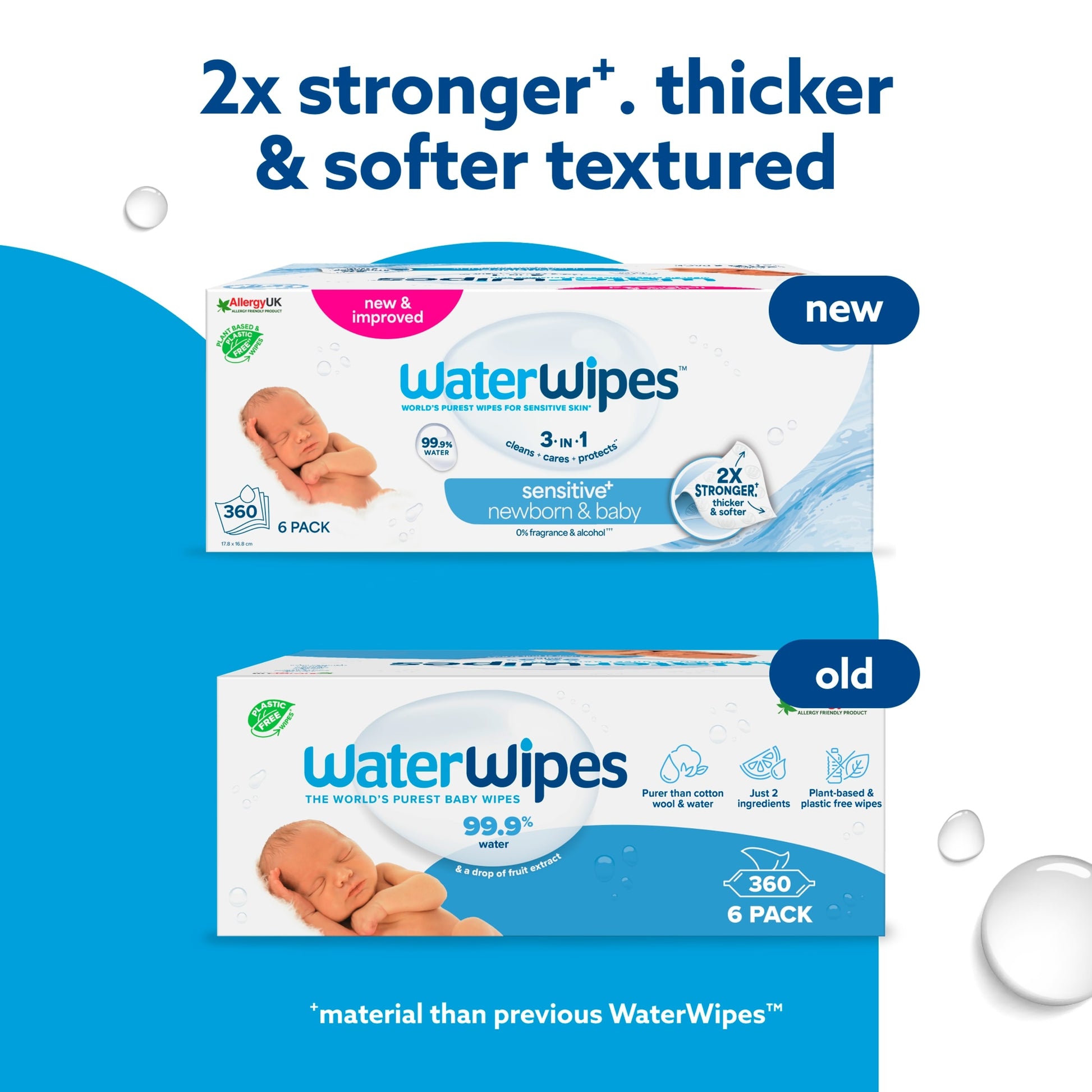 Waterwipes Sensitive Biodegradable Baby Wipes 6X60 Pack — image 2
