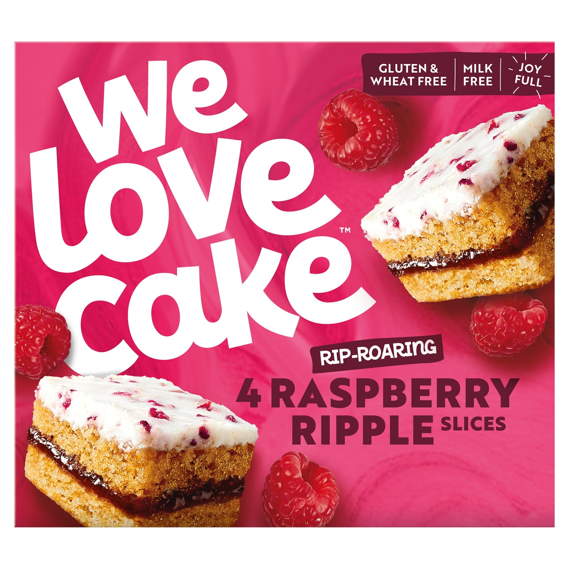 We Love Cake Free From Raspberry Ripple Cake Slices 4 Pack 150g — image 1