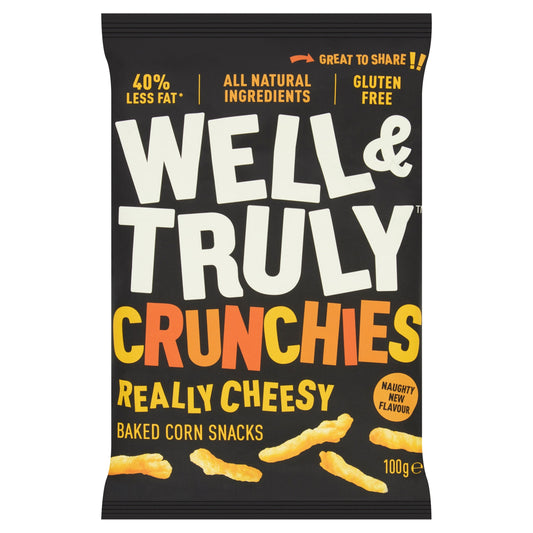 Well & Truly Crunchies - Cheesy Baked Corn Snacks 100g — image 1
