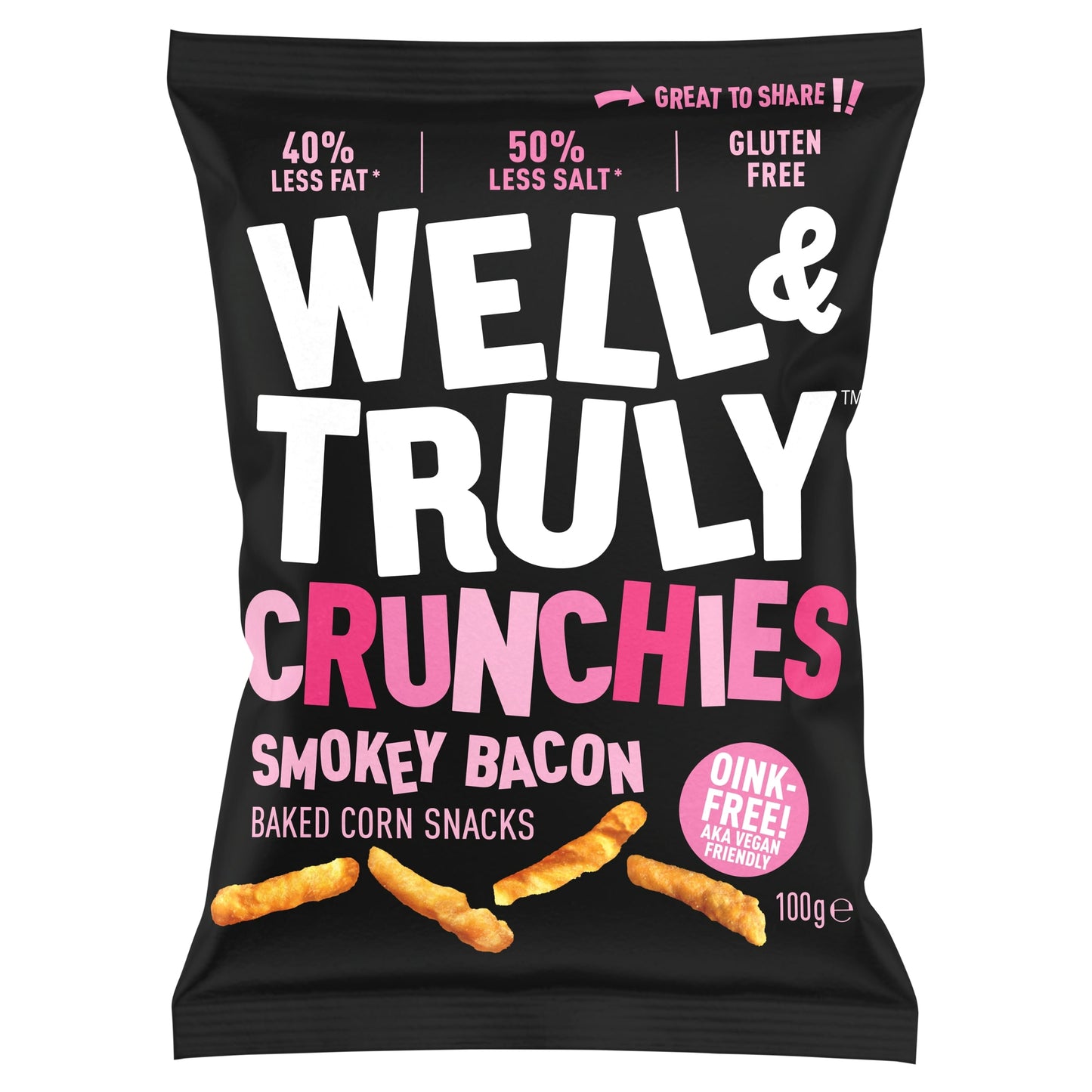 Well & Truly Crunchies Smokey Bacon 100g — image 1