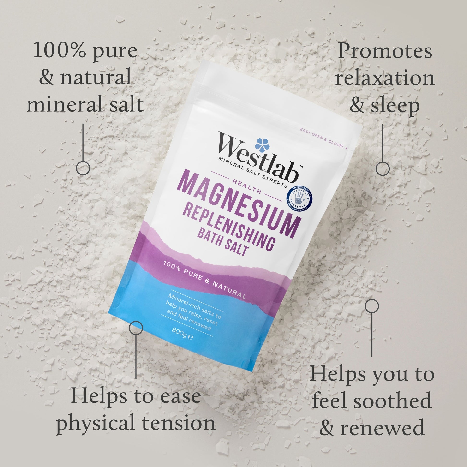 Westlab 100% Pure Magnesium Flakes Bath Soak 800g — image 2