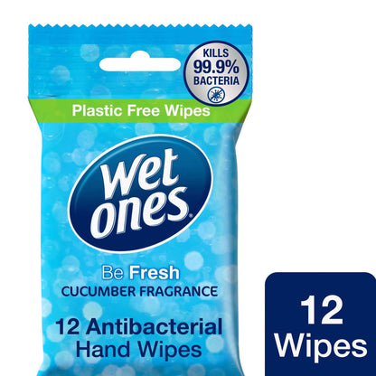 WET ONES Be Fresh 12 Antibacterial & Biodegradable Wipes