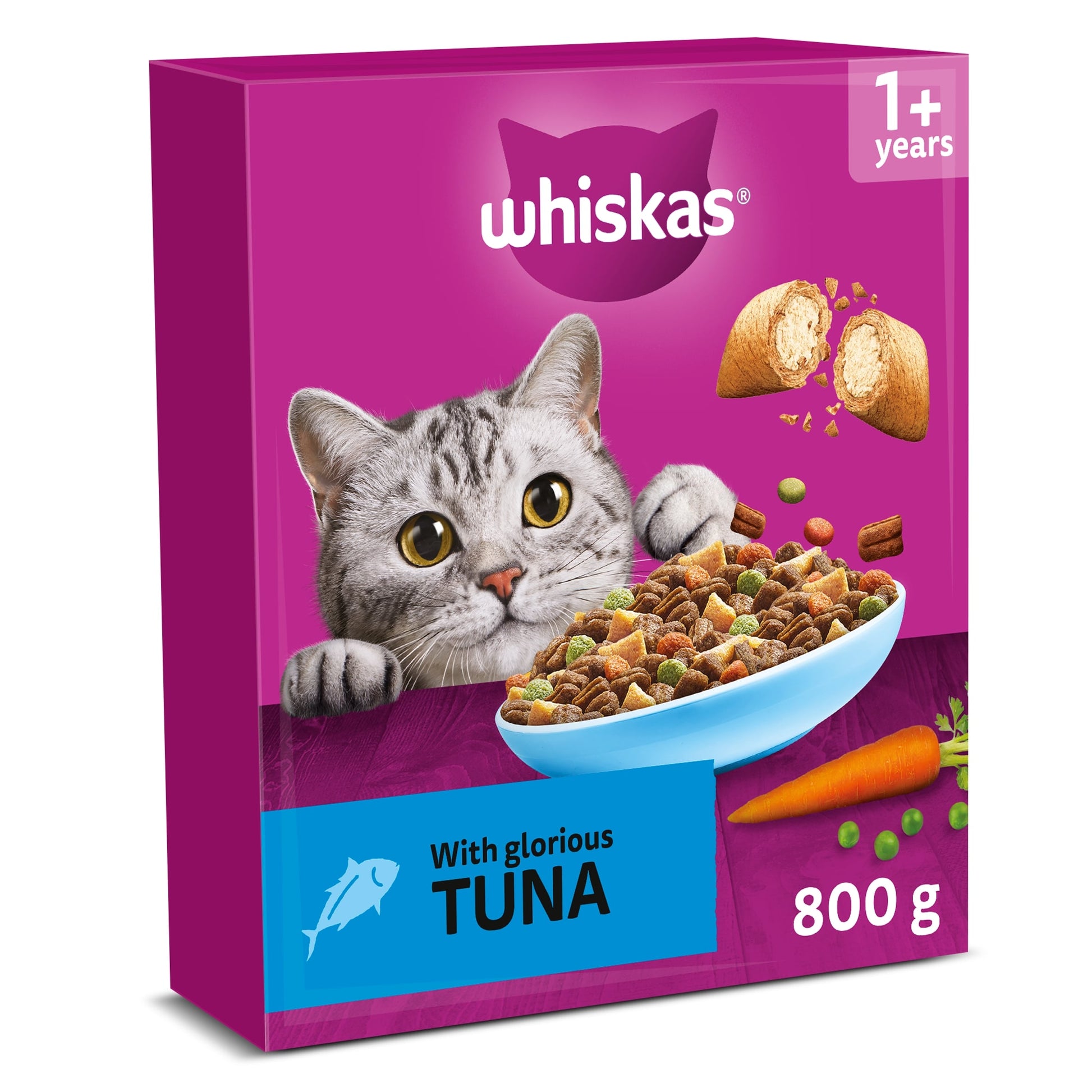 Whiskas 1+ Adult Dry Cat Food Biscuits Tuna 800g — image 1