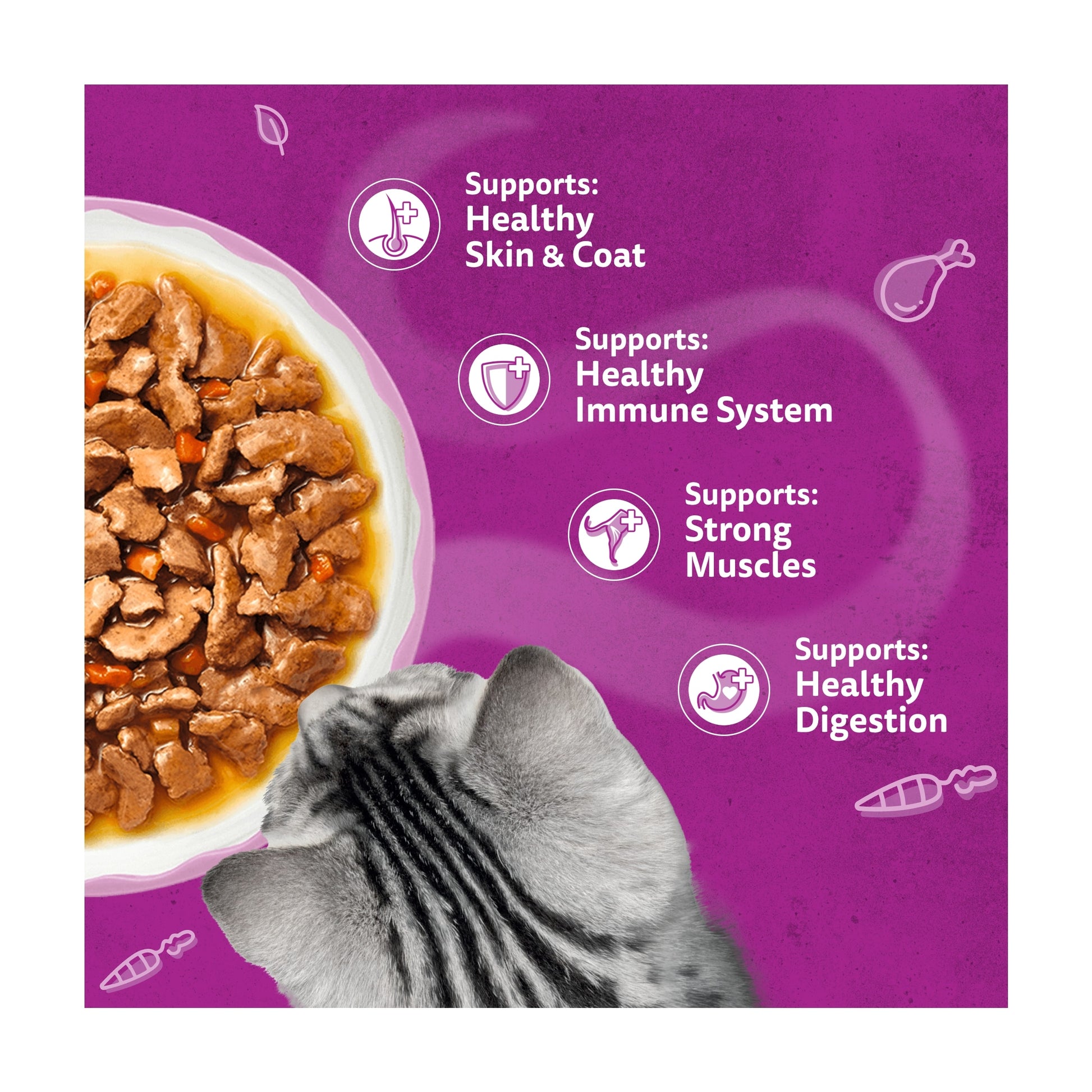 WHISKAS 1+ Aromatic Fragrant Fusions Selection Wet Cat Food Pouches in Gravy 12x85g — image 3