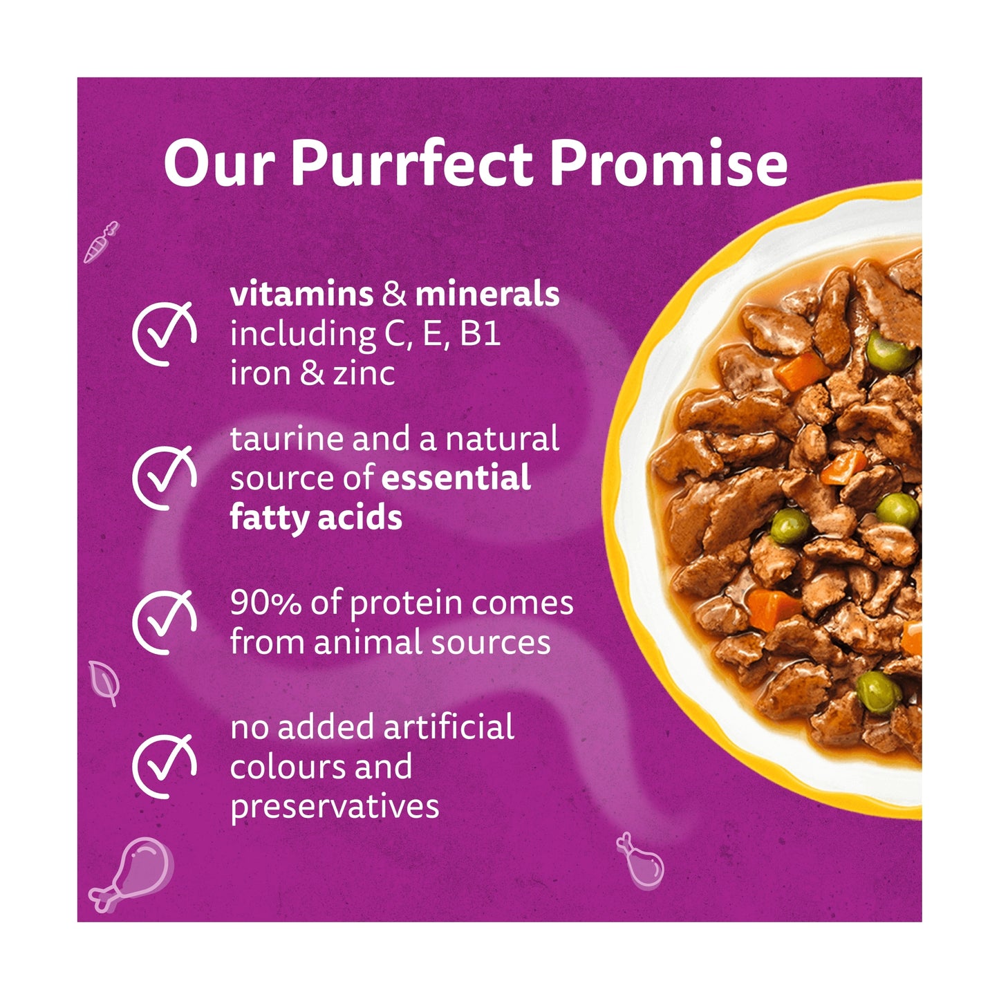 WHISKAS 1+ Aromatic Purrfect Poultry Selection Wet Cat Food Pouches in Gravy 12x85g — image 2