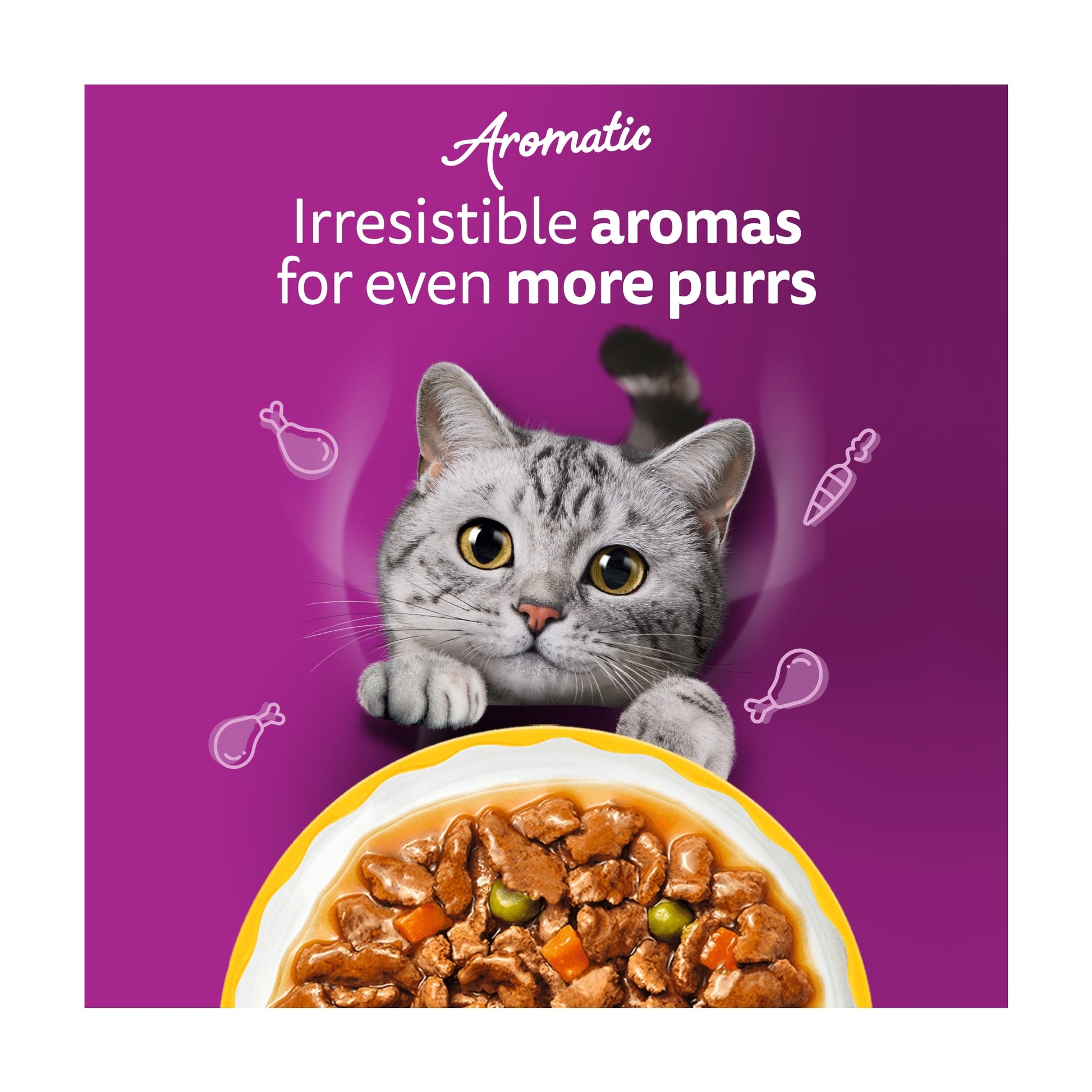 WHISKAS 1+ Aromatic Purrfect Poultry Selection Wet Cat Food Pouches in Gravy 12x85g — image 4