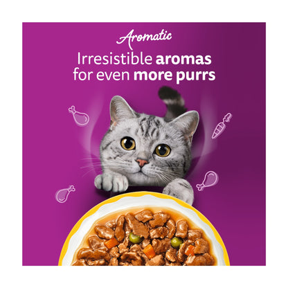 WHISKAS 1+ Aromatic Purrfect Poultry Selection Wet Cat Food Pouches in Gravy 12x85g — image 4