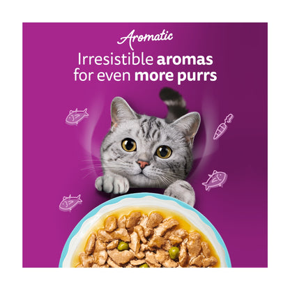 WHISKAS 1+ Aromatic Seafood Delight Selection Wet Cat Food Pouches in Gravy 12x85g — image 4