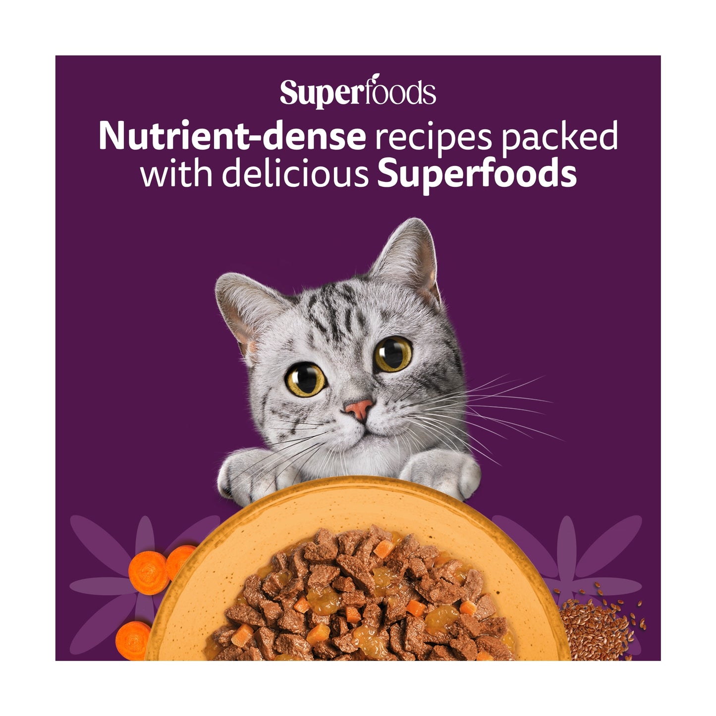 WHISKAS 1+ SUPERFOODS POULTRY Wet Cat Food Pouches in Jelly 6 x 50g — image 4
