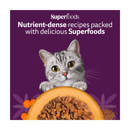 WHISKAS 1+ SUPERFOODS POULTRY Wet Cat Food Pouches in Jelly 6 x 50g — image 4