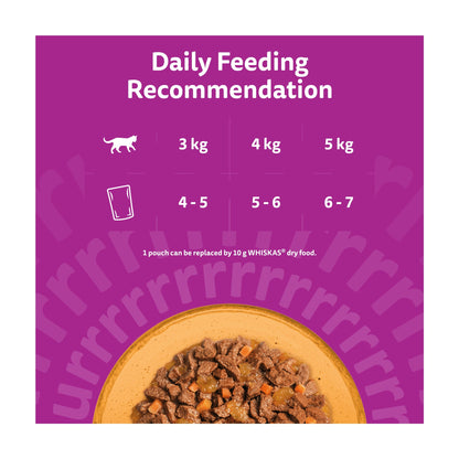 WHISKAS 1+ SUPERFOODS POULTRY Wet Cat Food Pouches in Jelly 6 x 50g — image 5