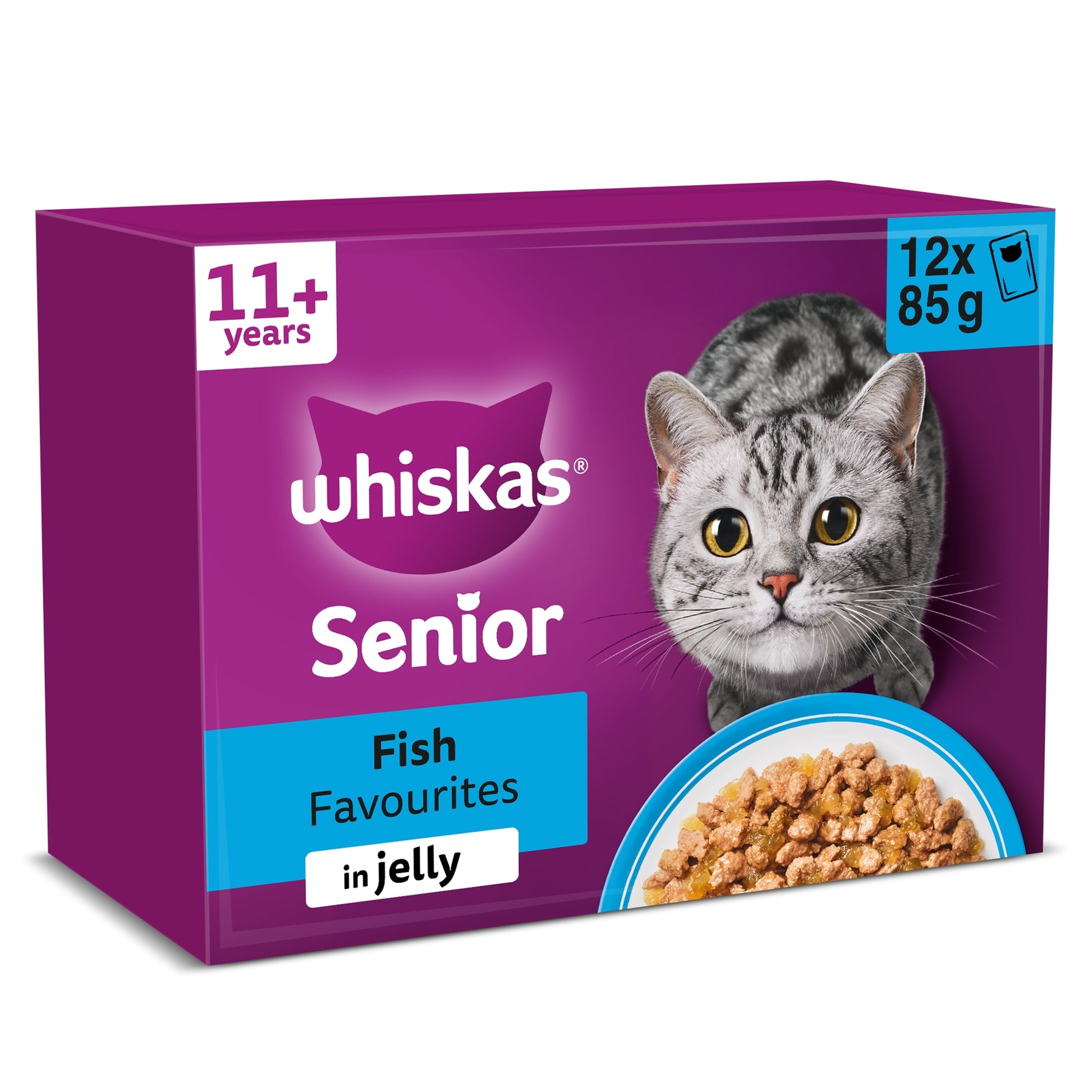 Whiskas 11+ Senior Wet Cat Food Fish Favourites in Jelly 12x85g — image 1