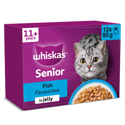 Whiskas 11+ Senior Wet Cat Food Fish Favourites in Jelly 12x85g — image 1