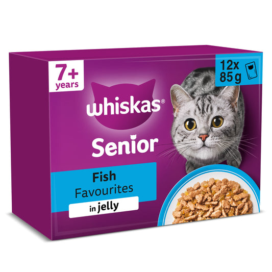 Whiskas 7+ Senior Wet Cat Food Fish Favourites in Jelly 12x85g — image 1