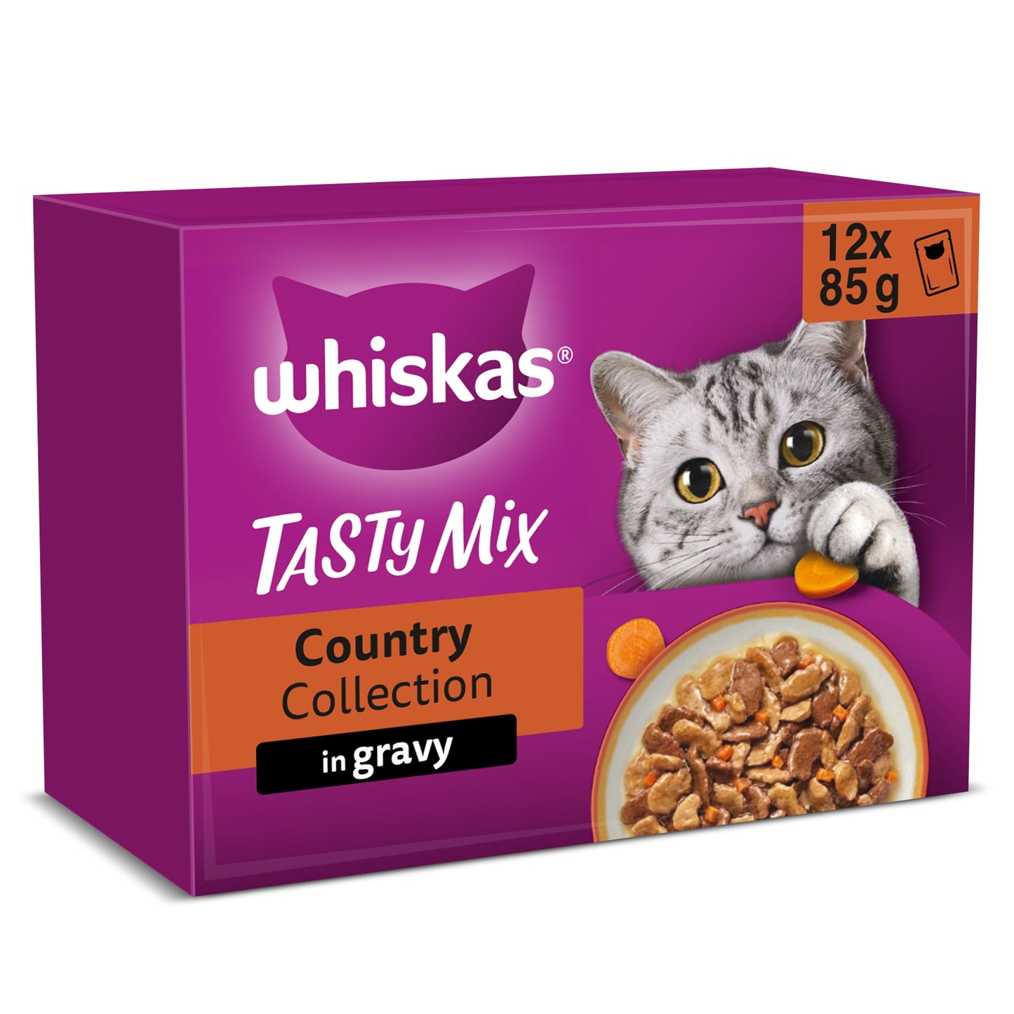 Whiskas Country Collection Mix Adult Wet Cat Food Pouches in Gravy 12x85g — image 1