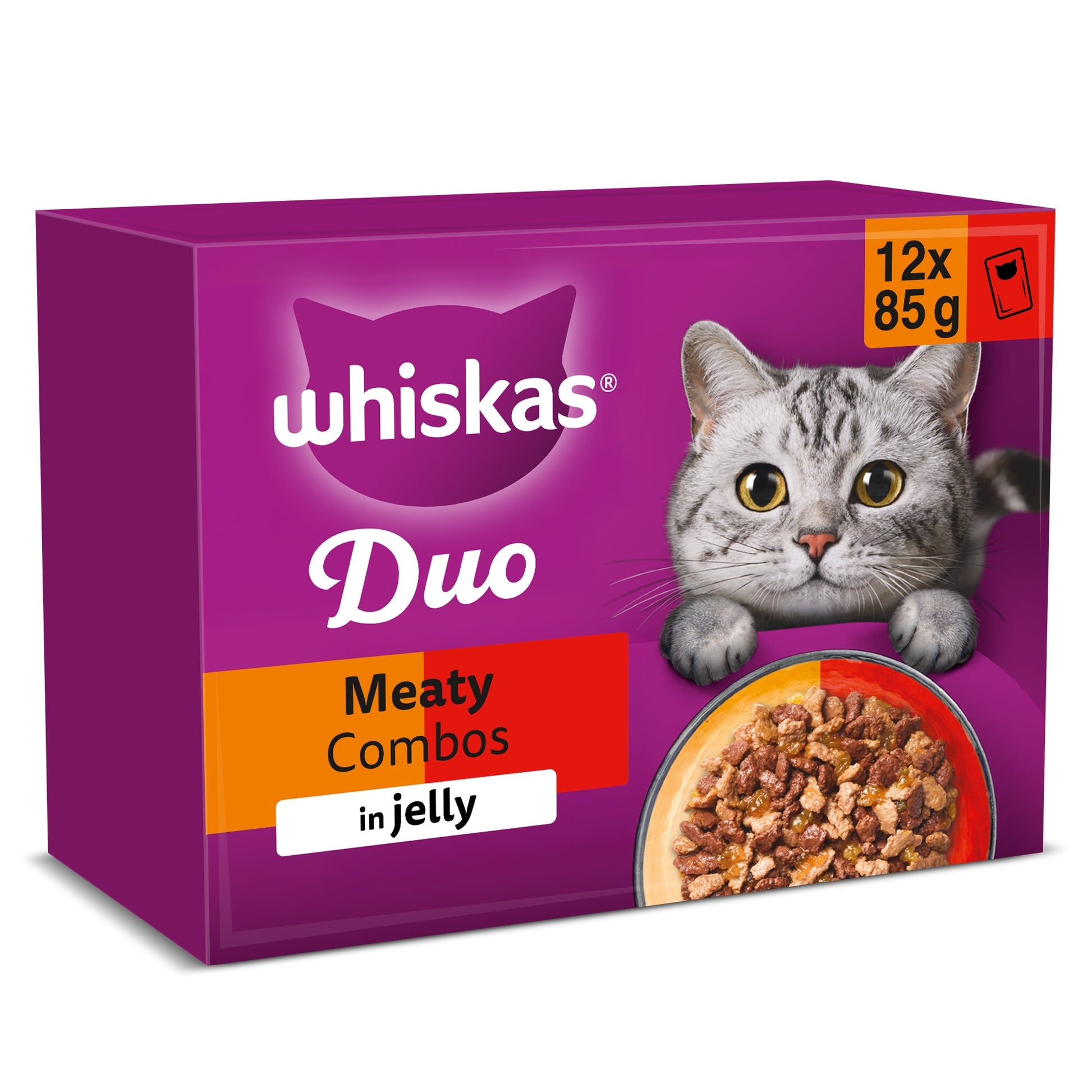 Whiskas Duo Meaty Combos Adult Cat Food Pouches in Jelly 12x85g — image 1