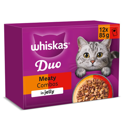 Whiskas Duo Meaty Combos Adult Cat Food Pouches in Jelly 12x85g — image 1