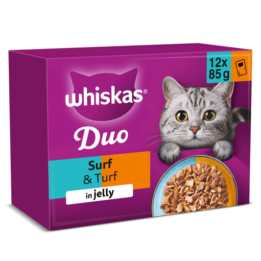 Whiskas Duo Surf & Turf Adult Cat Food Pouches in Jelly 12x85g — image 1