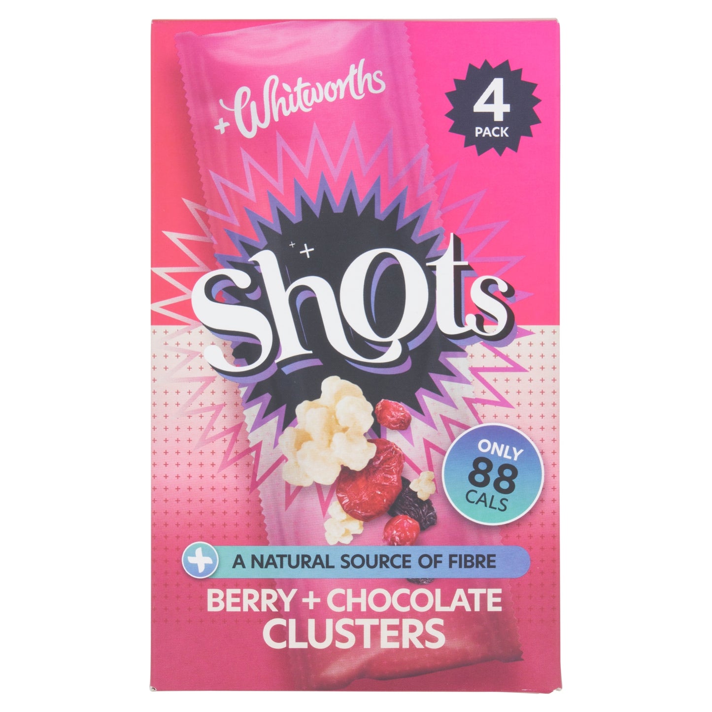 Whitworths Berry + Chocolate Clusters Shots 4 x 25g — image 1