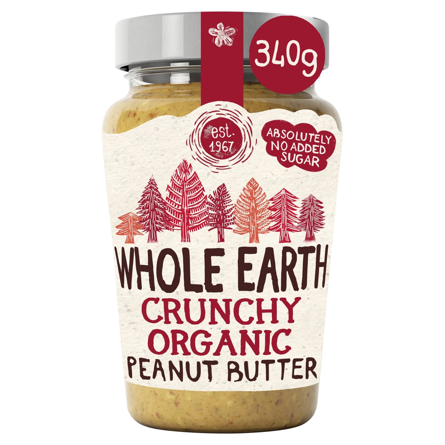 Whole Earth Crunchy Organic Peanut Butter 340g — image 1