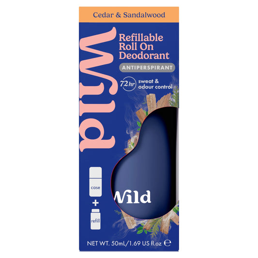Wild Cedar & Sandalwood Refillable Roll On Deodorant Antiperspirant 72 Hour 50ml — image 1