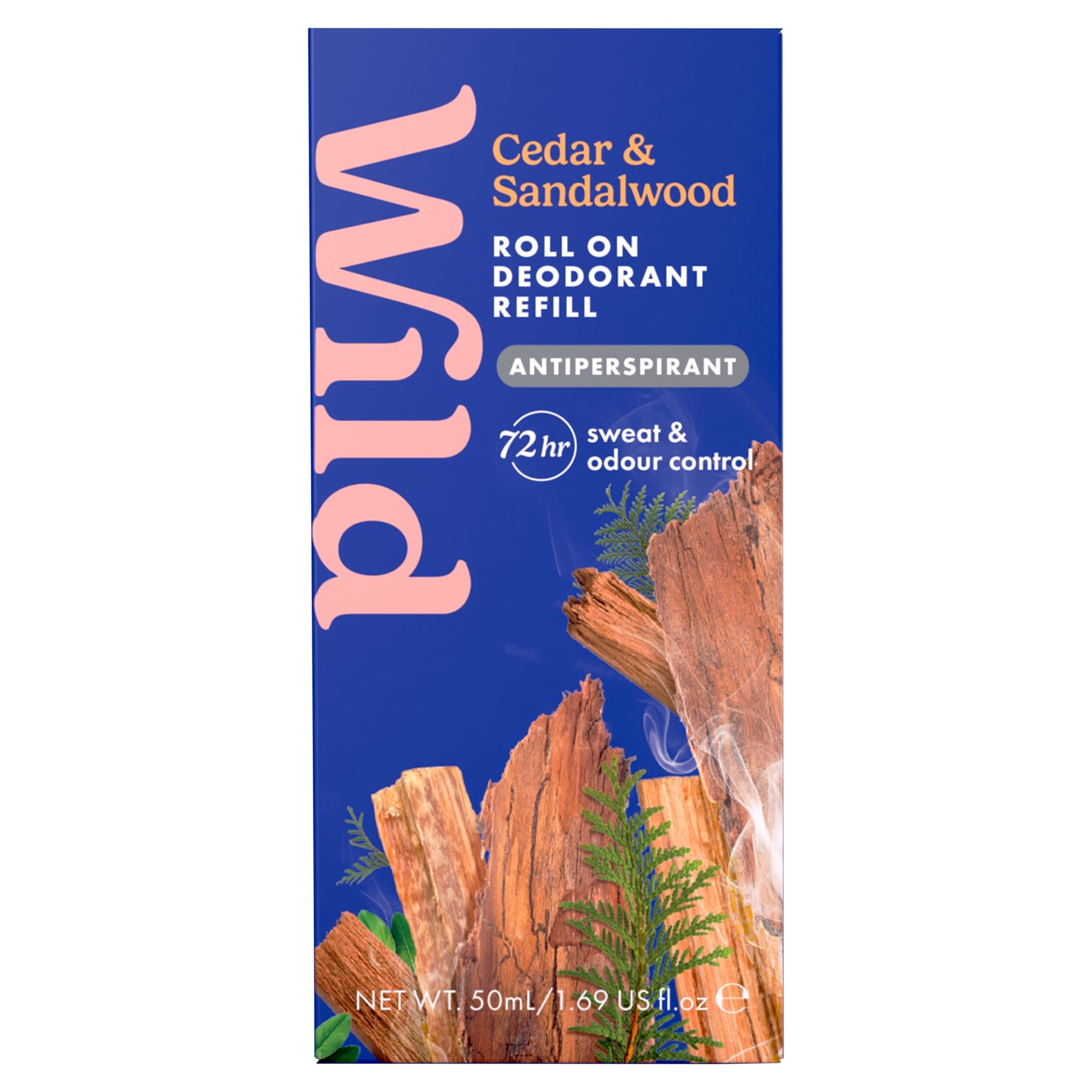Wild Cedar & Sandalwood Roll On Deodorant Refill Antiperspirant 72 Hour 50ml — image 1