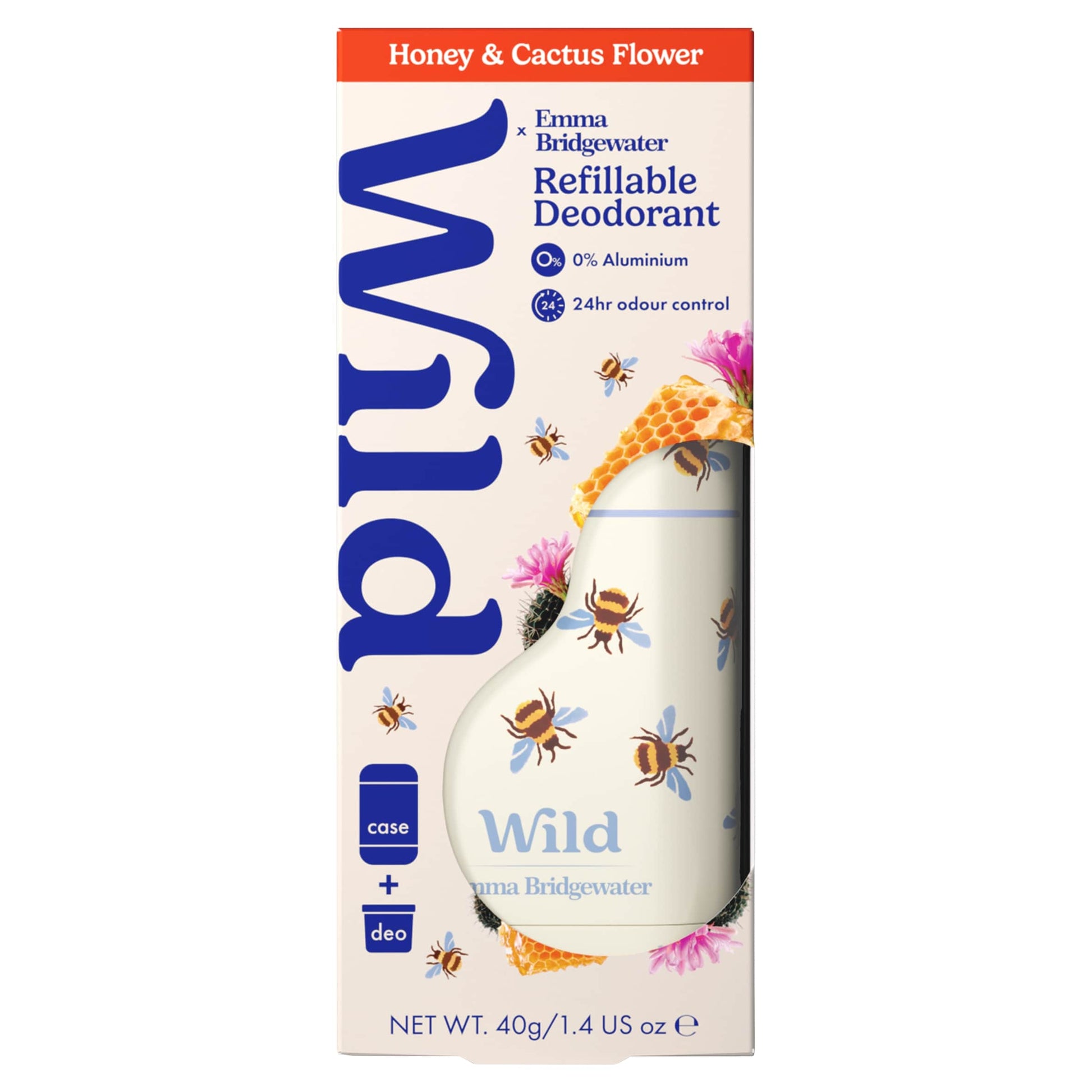 Wild Emma Bridgewater Honey & Cactus Flower Natural Refillable Deodorant 40g — image 1