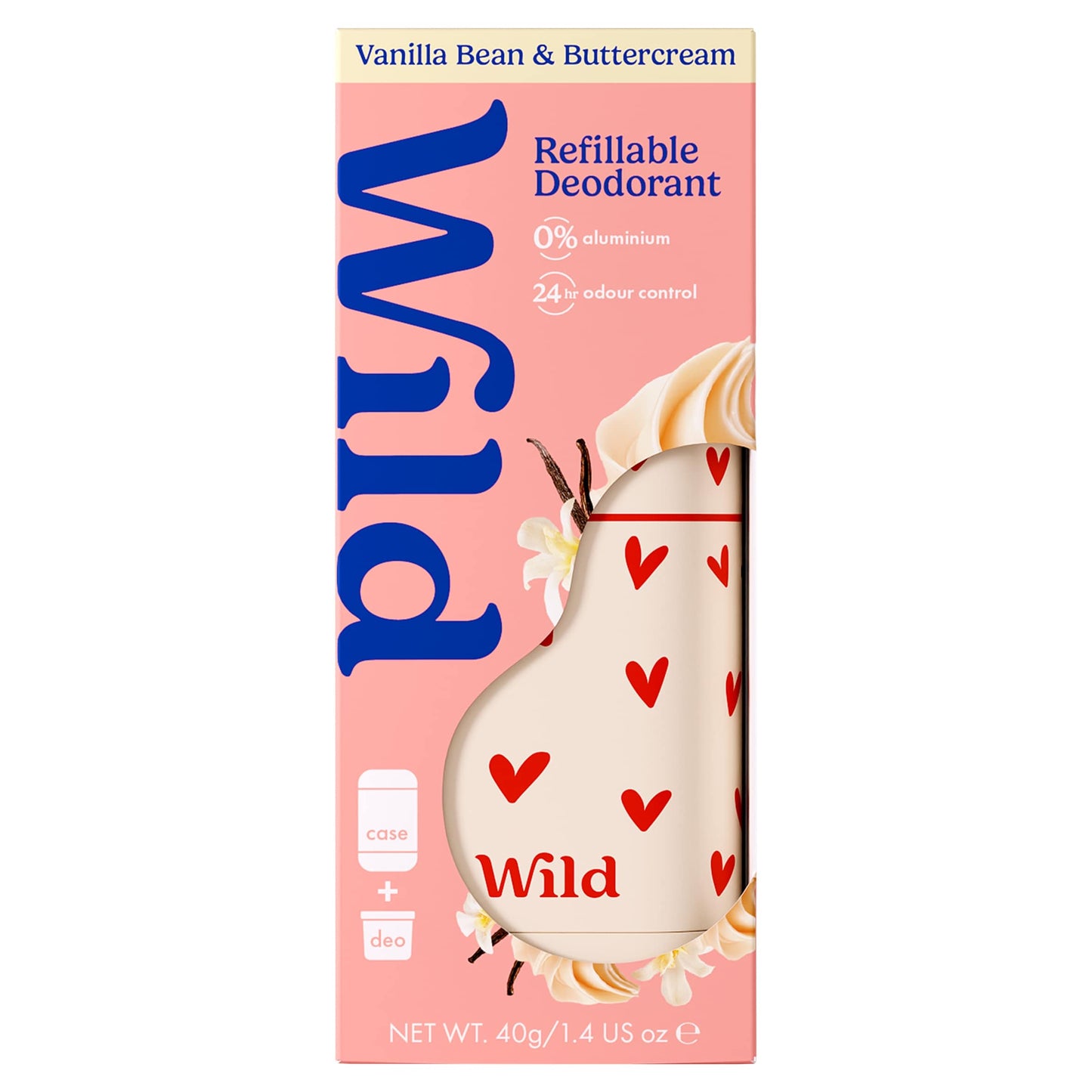 Wild Refillable Natural Deodorant Vanilla Bean and Buttercream 40g — image 1