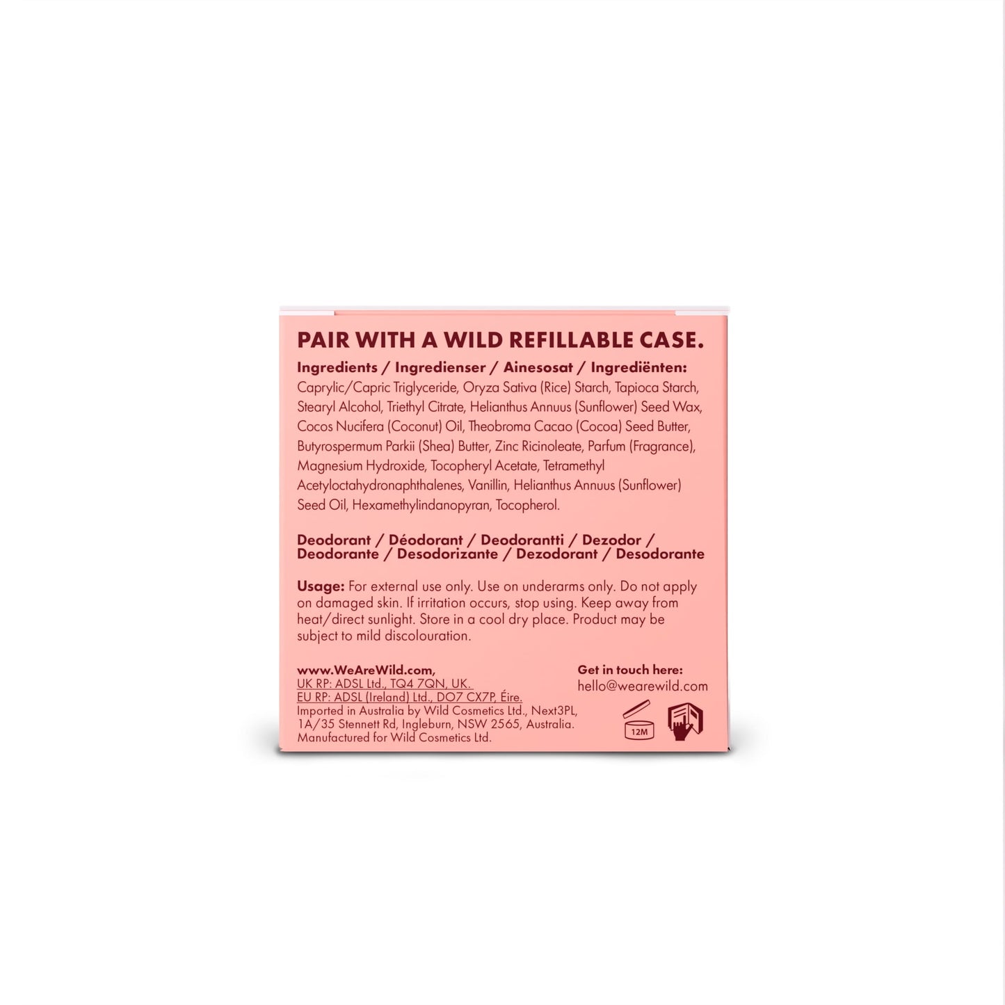 Wild Sensitive Coconut & Almond Cream 0% Aluminium Deodorant Refill 40g — image 3