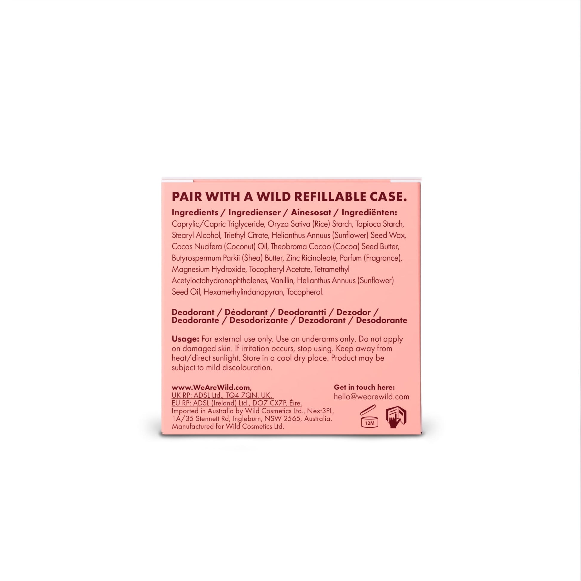 Wild Sensitive Coconut & Almond Cream 0% Aluminium Deodorant Refill 40g — image 3