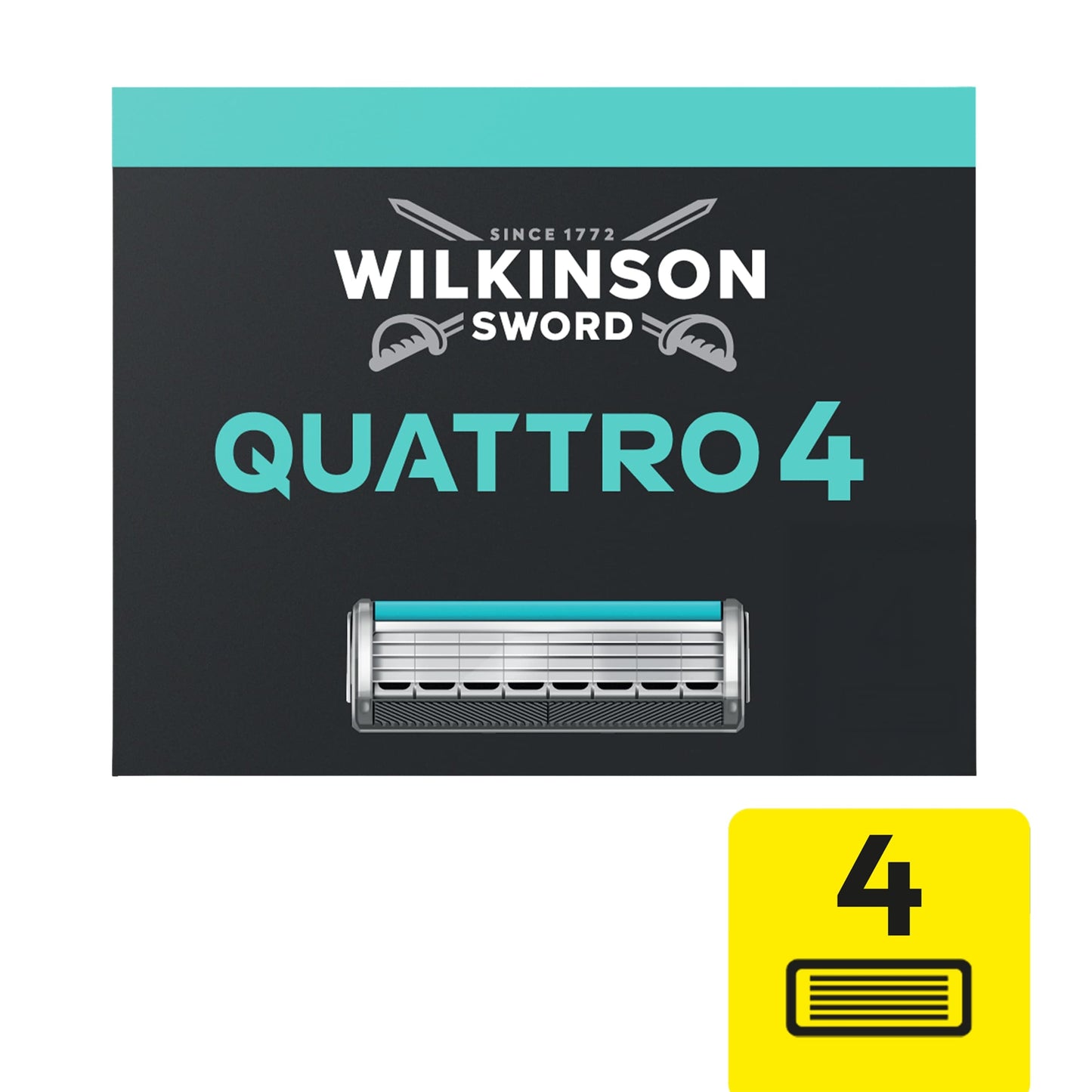 Wilkinson Sword Quattro Men’s Razor Blade Refills 4 pack — image 1
