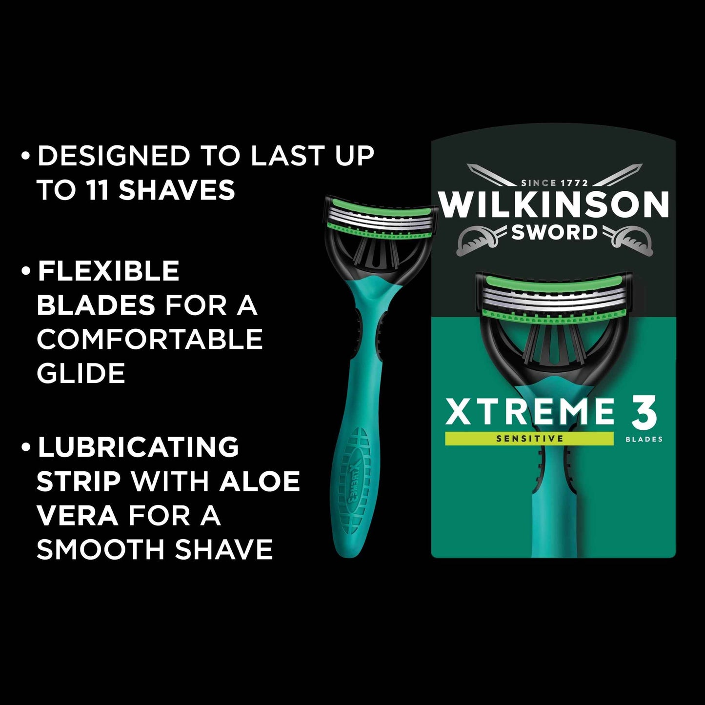 WILKINSON SWORD Xtreme 3 Sensitive Comfort Men's Disposable Razors X4