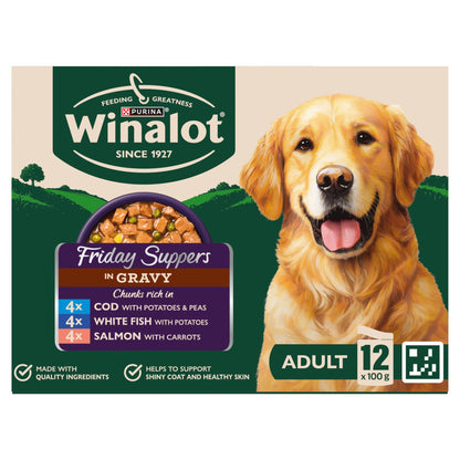 WINALOT Friday Suppers Mixed Variety Fish in Gravy Wet Dog Food 12x100g — image 2