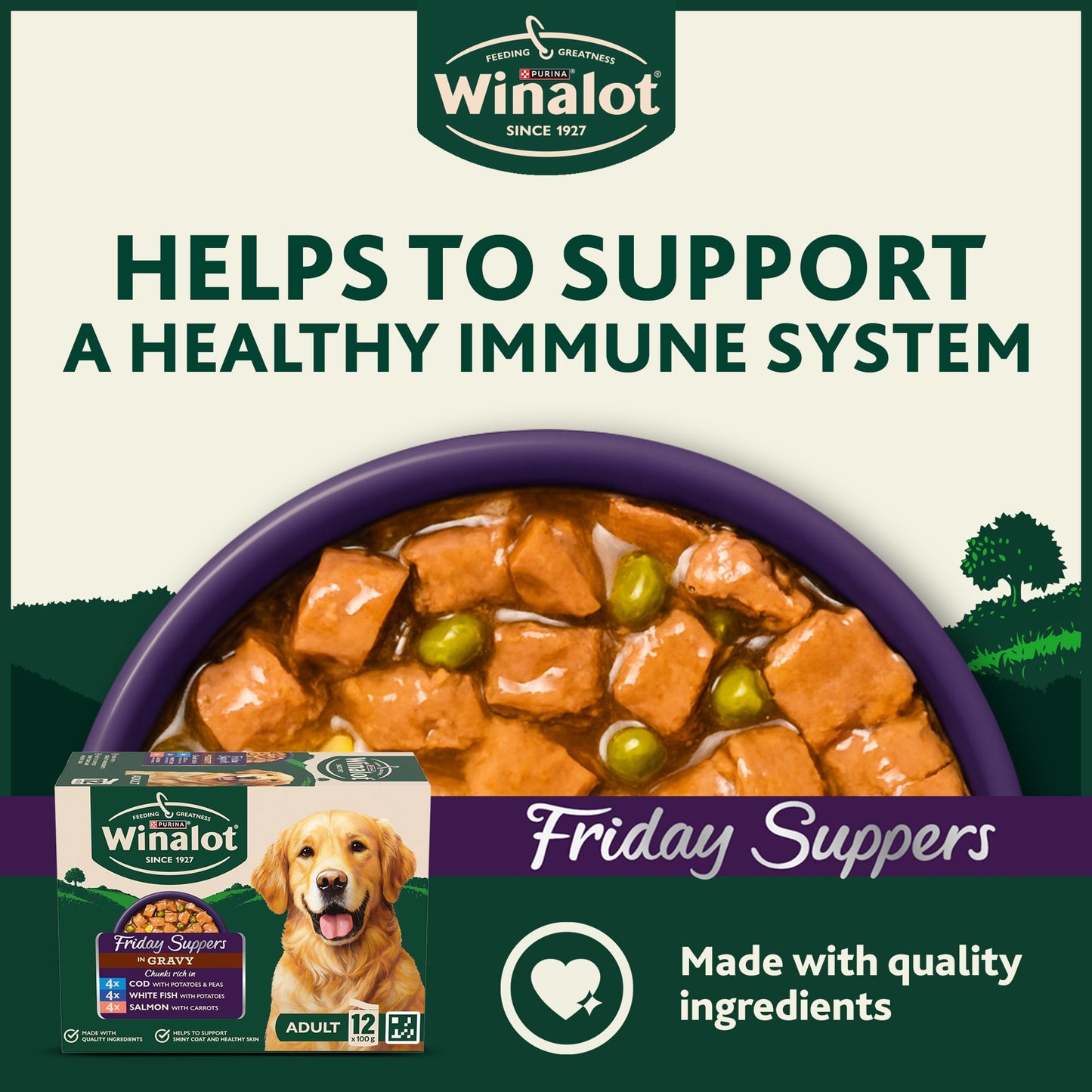 WINALOT Friday Suppers Mixed Variety Fish in Gravy Wet Dog Food 12x100g — image 3
