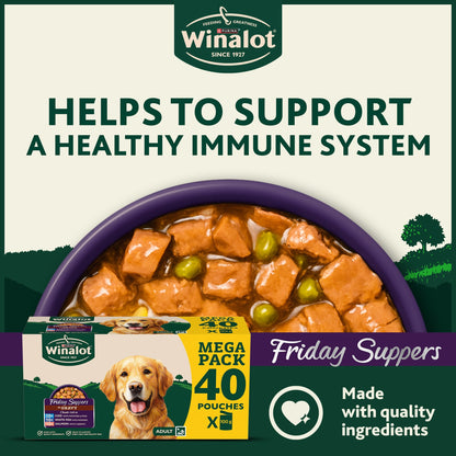 WINALOT Friday Suppers Mixed Variety Fish in Gravy Wet Dog Food 40x100g — image 3