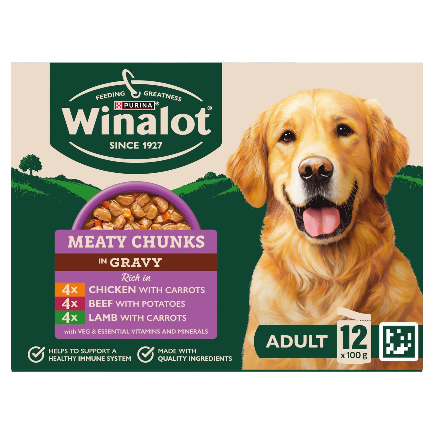 WINALOT Meaty Chunks Mixed in Gravy Wet Dog Food 12x100g — image 2