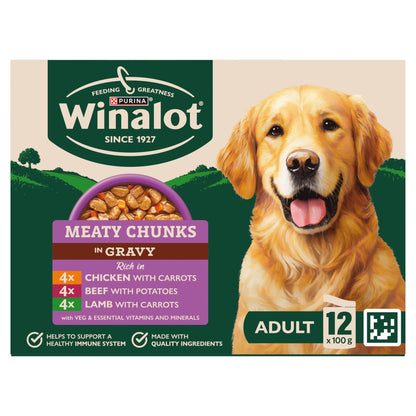 WINALOT Meaty Chunks Mixed in Gravy Wet Dog Food 12x100g — image 2