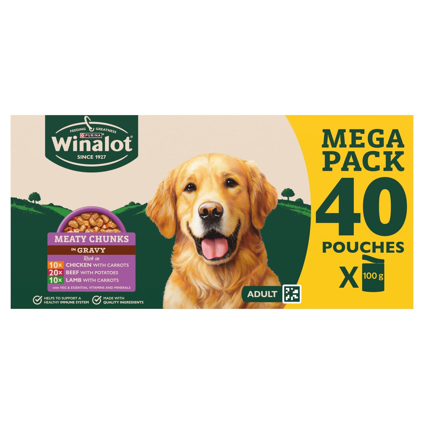 WINALOT Meaty Chunks Mixed in Gravy Wet Dog Food 40x100g — image 2