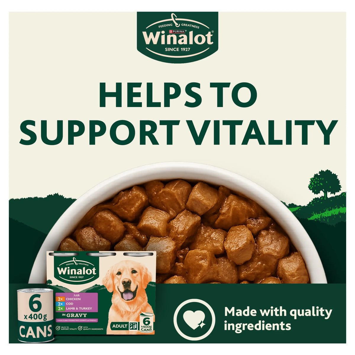 WINALOT Meaty Chunks Mixed in Gravy Wet Dog Food 6x400g — image 2