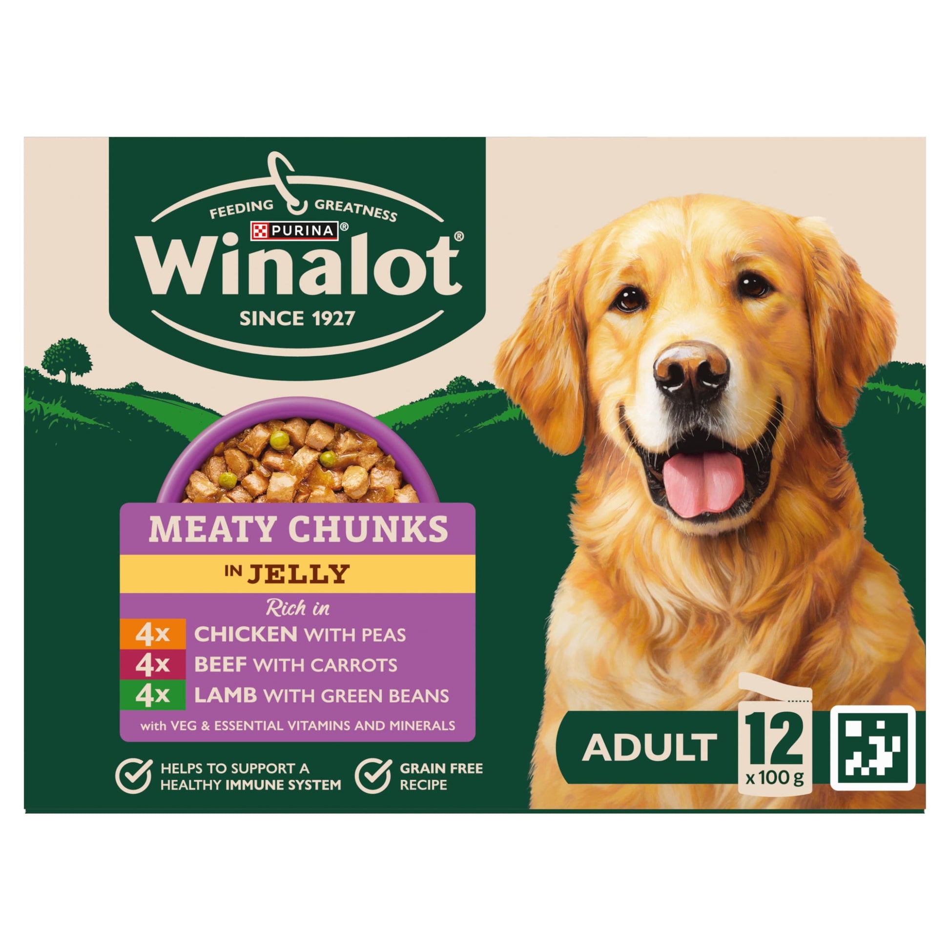 WINALOT Meaty Chunks Mixed in Jelly Wet Dog Food 12x100g — image 2