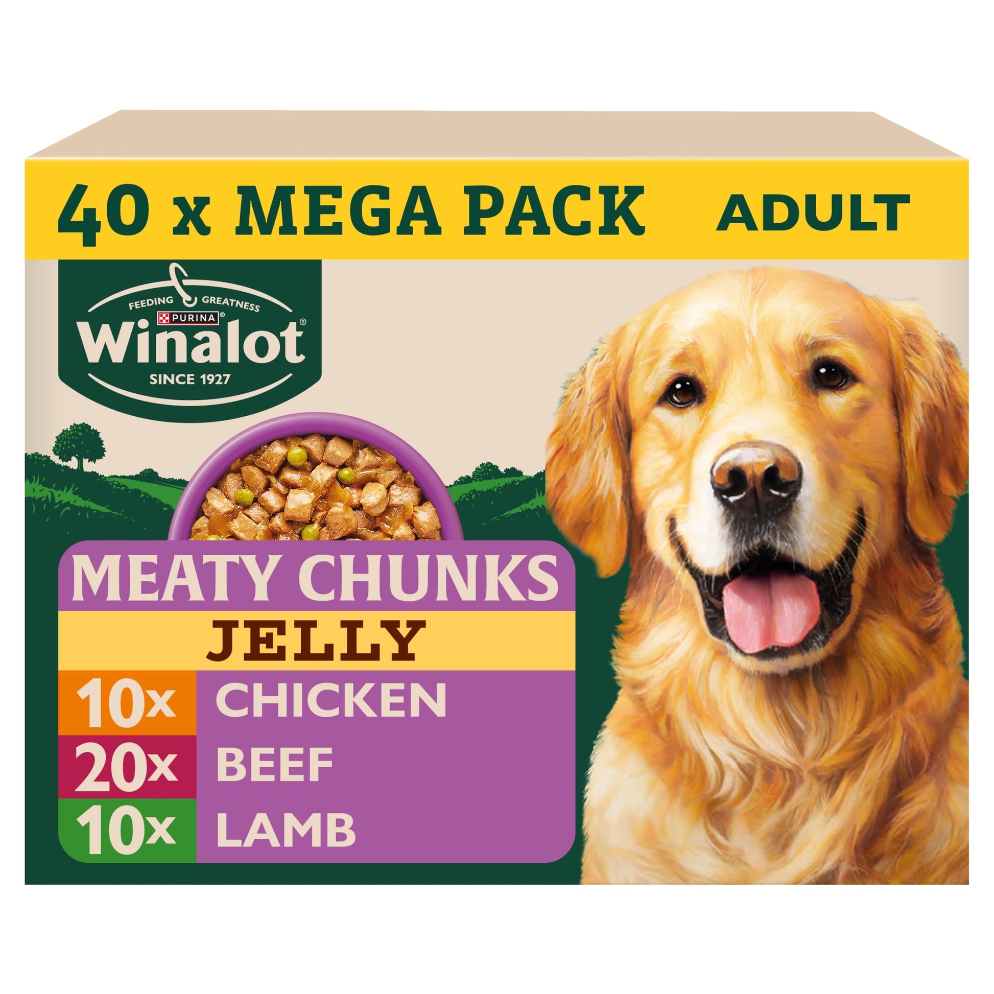 WINALOT Meaty Chunks Mixed in Jelly Wet Dog Food 40x100g — image 1