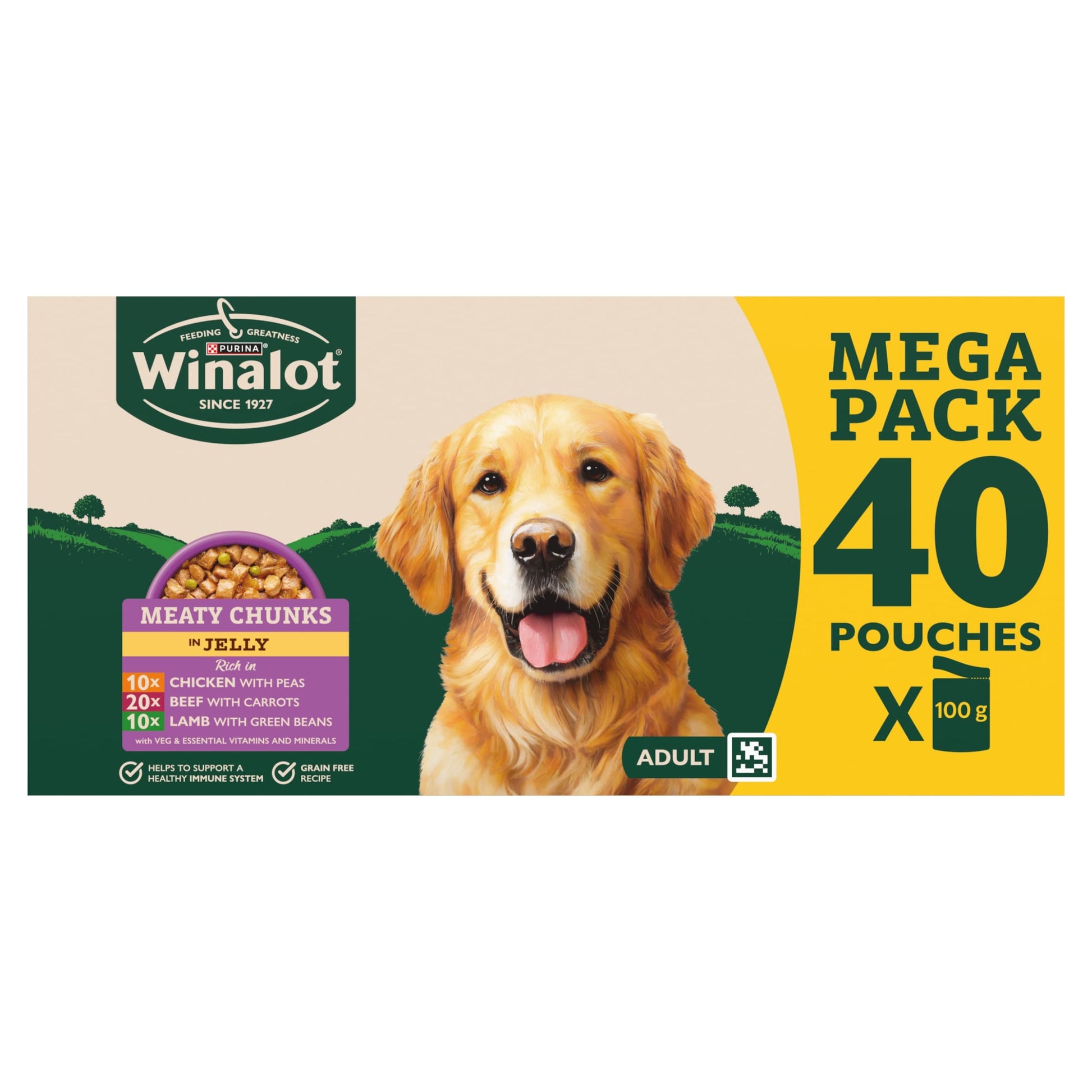 WINALOT Meaty Chunks Mixed in Jelly Wet Dog Food 40x100g — image 2