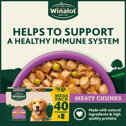 WINALOT Meaty Chunks Mixed in Jelly Wet Dog Food 40x100g — image 3
