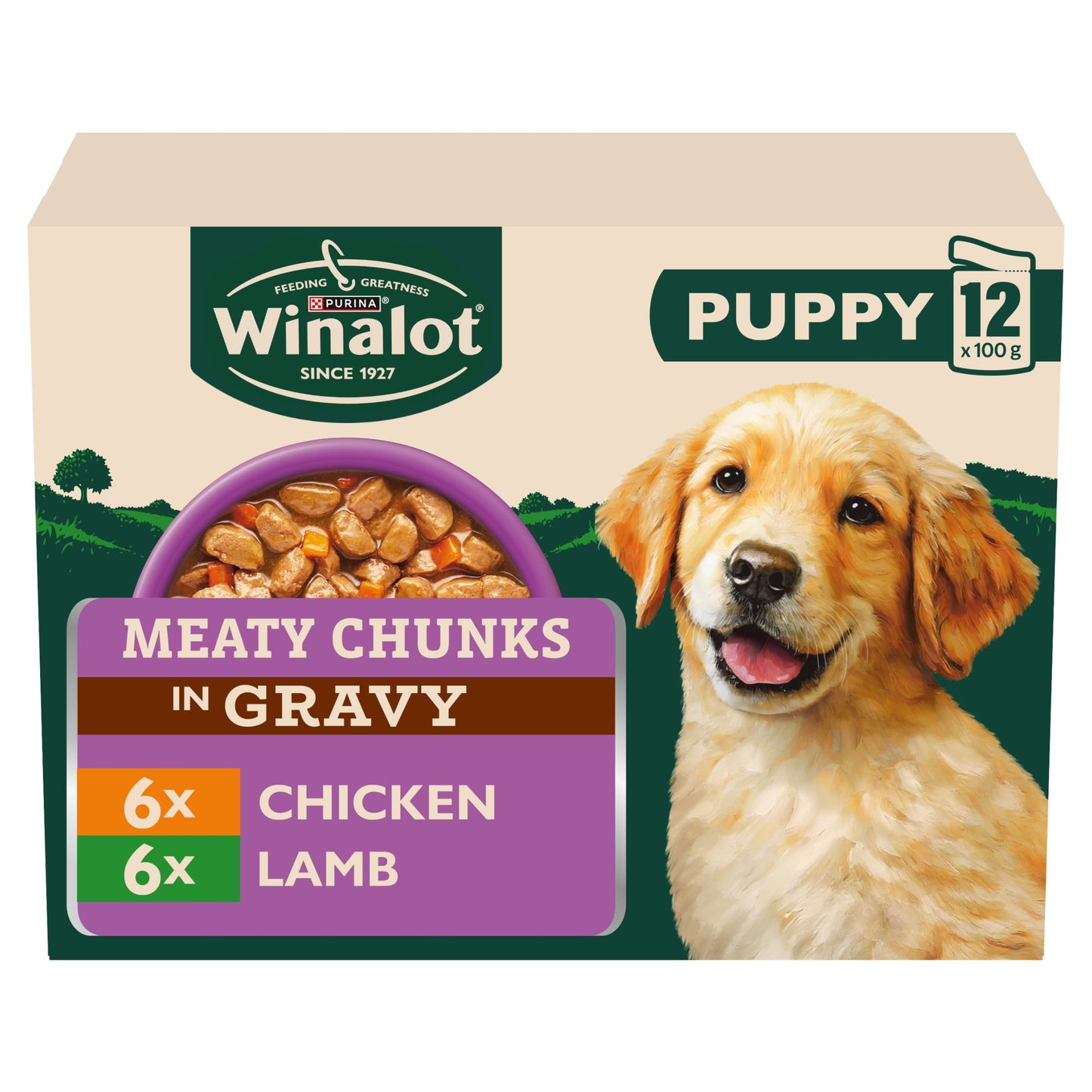 WINALOT Meaty Chunks Puppy Mixed in Gravy Wet Dog Food 12x100g — image 1