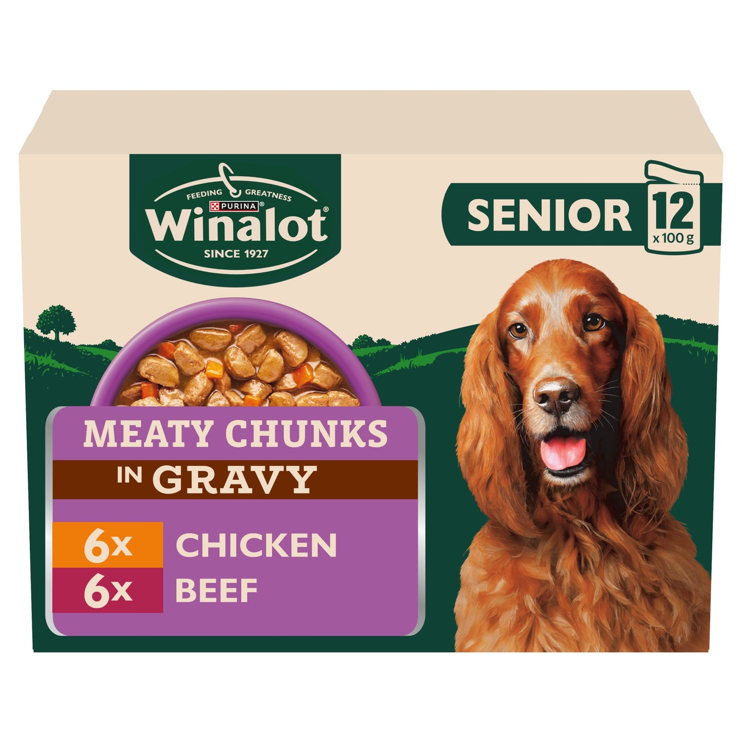 WINALOT Meaty Chunks Senior Mixed in Gravy Wet Dog Food 12x100g — image 1