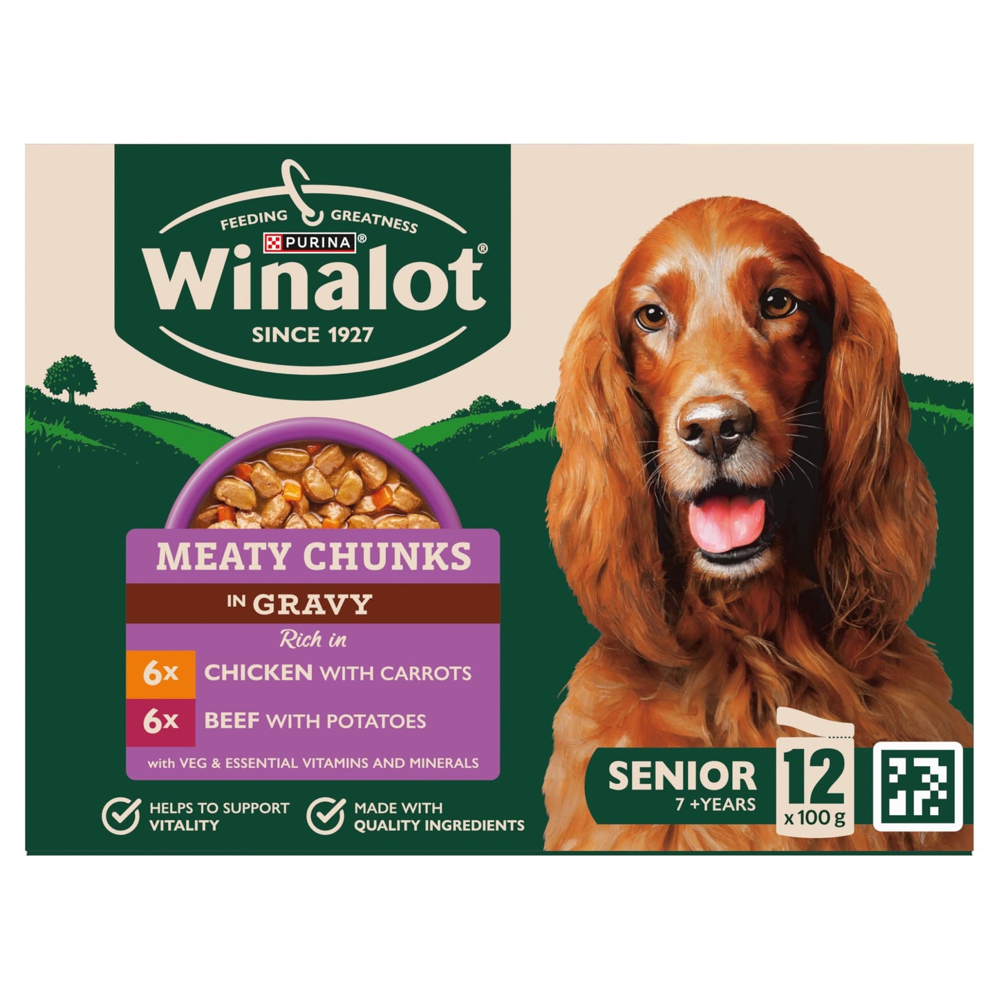 WINALOT Meaty Chunks Senior Mixed in Gravy Wet Dog Food 12x100g — image 2