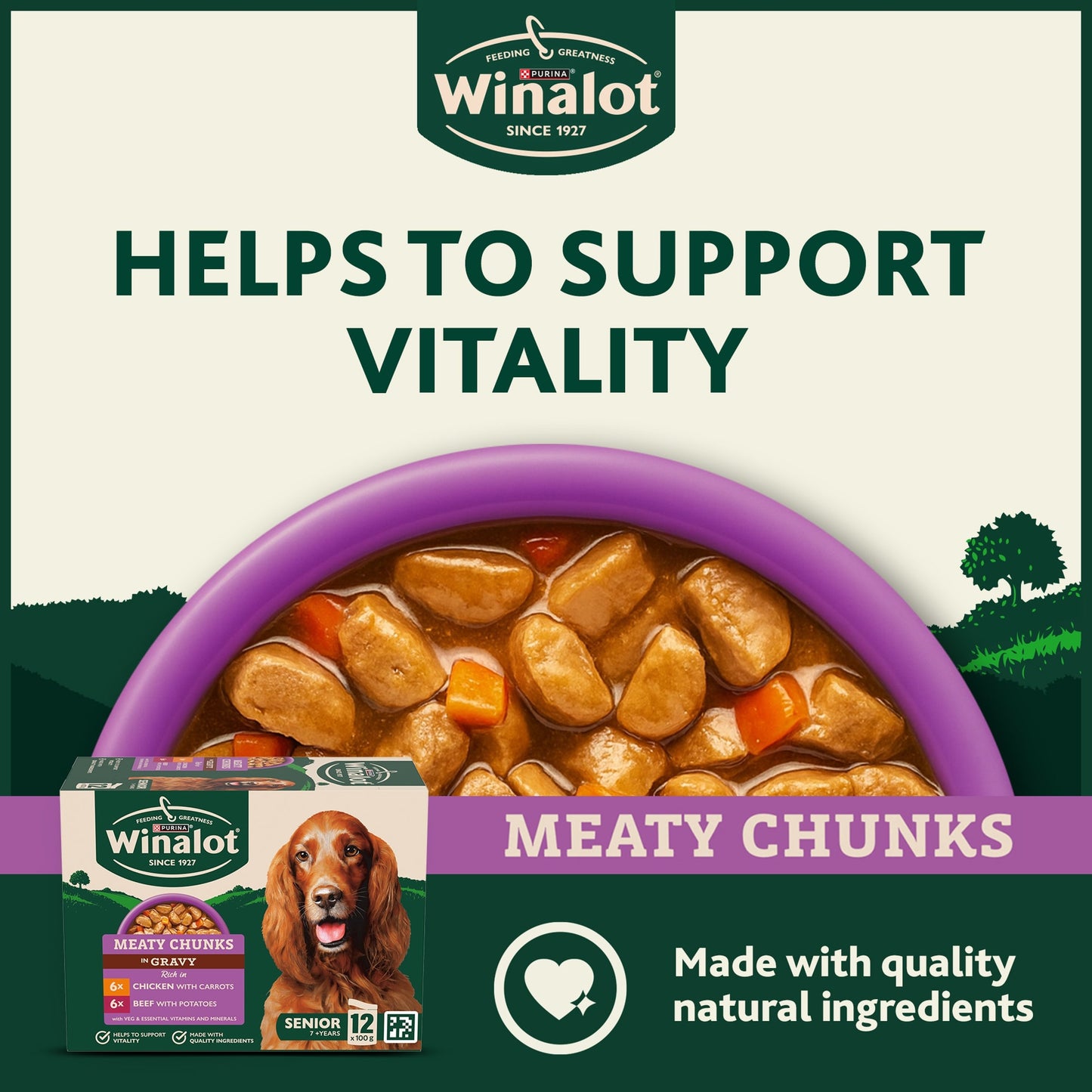 WINALOT Meaty Chunks Senior Mixed in Gravy Wet Dog Food 12x100g — image 3