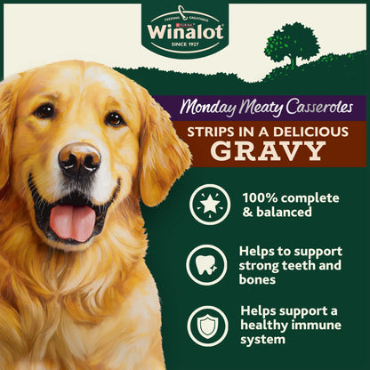 WINALOT Monday Meaty Casseroles Chicken, Turkey, Duck in Gravy Wet Dog Food 40 x 85g — image 3