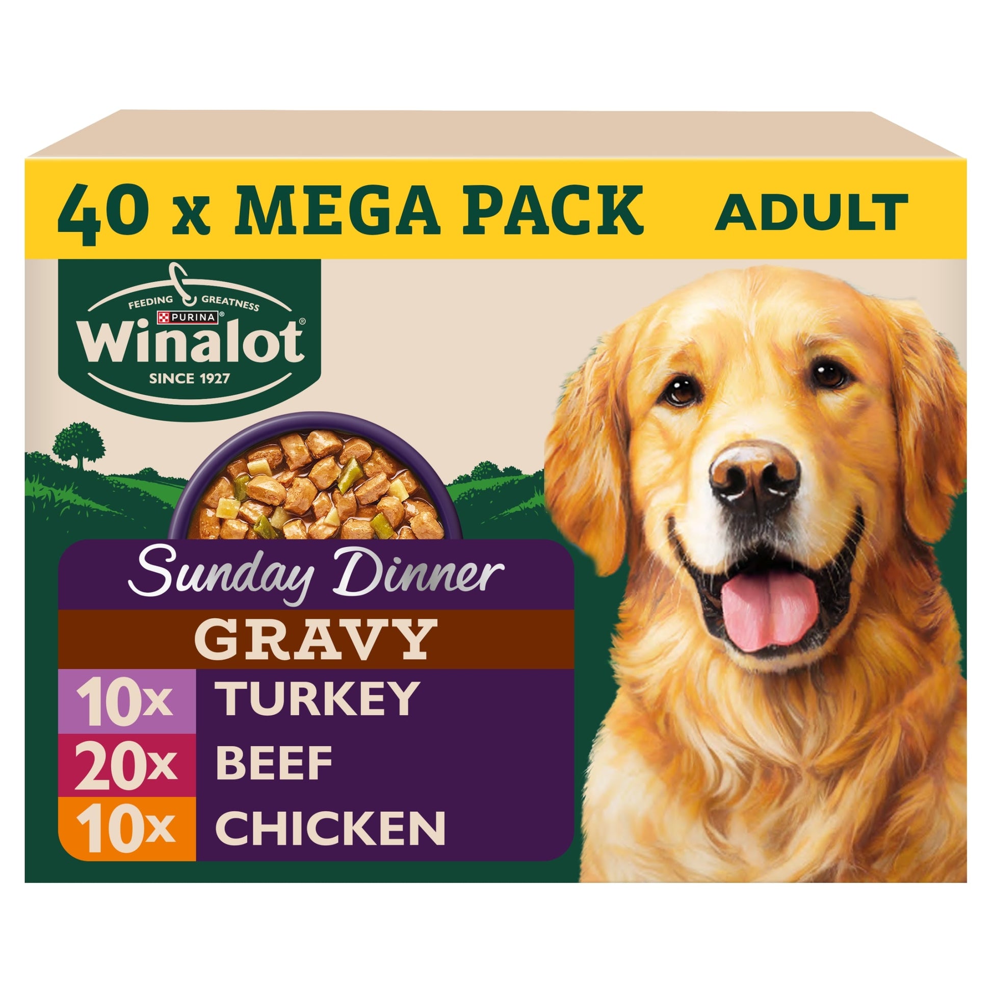 WINALOT Sunday Dinner Mixed in Gravy Wet Dog Food 40x100g — image 1